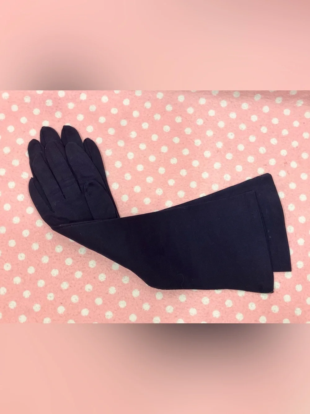 Vintage “Saks Fifth Avenue” Deep Blue Cotton Gloves 7